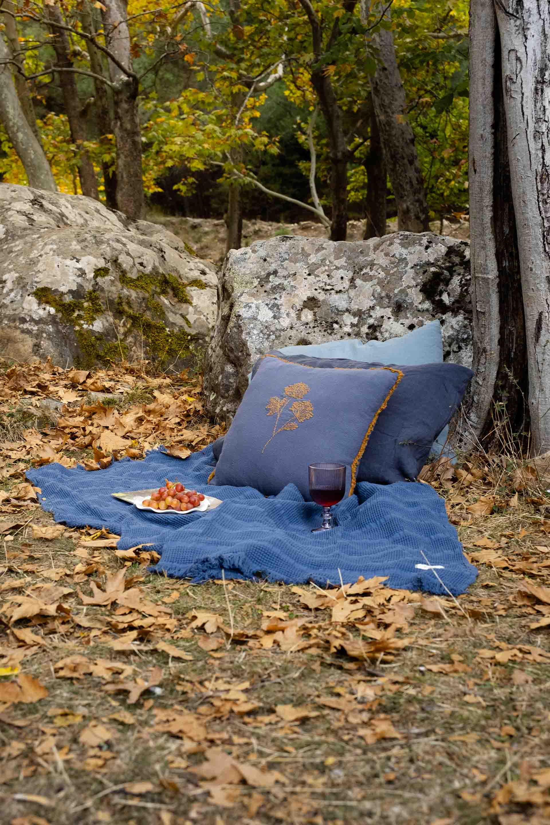 Mira Waffle Koltuk Şalı TV Battaniyesi Püsküllü Jojomia Koltuk Şalı