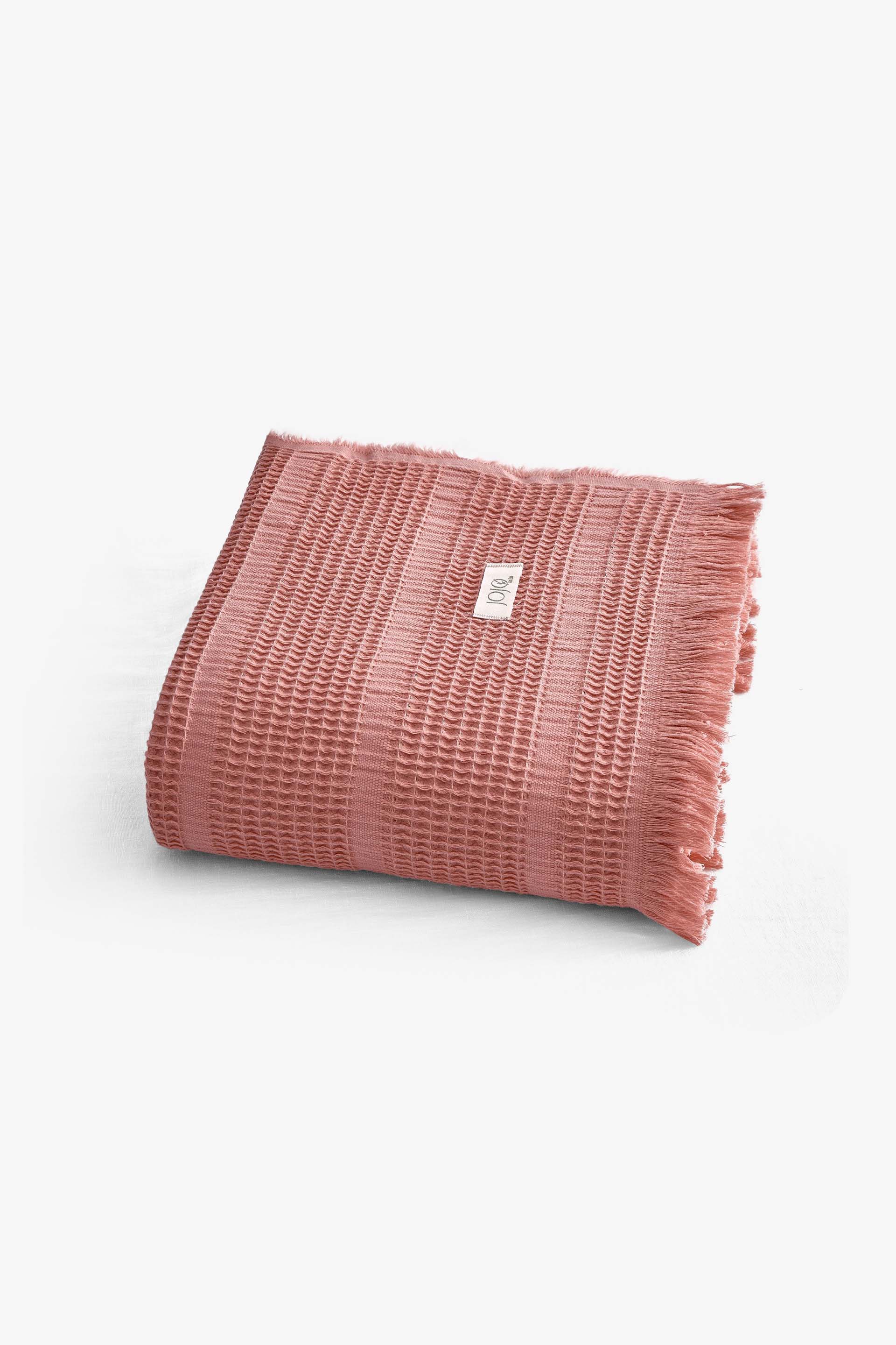 Mira Waffle Koltuk Şalı TV Battaniyesi Püsküllü Jojomia Koltuk Şalı