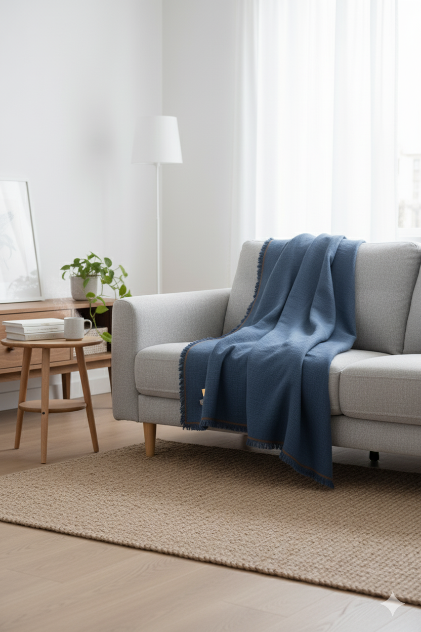 Odin Püsküllü Throw Koltuk Şalı Battaniyesi Jojomia Koltuk Şalı