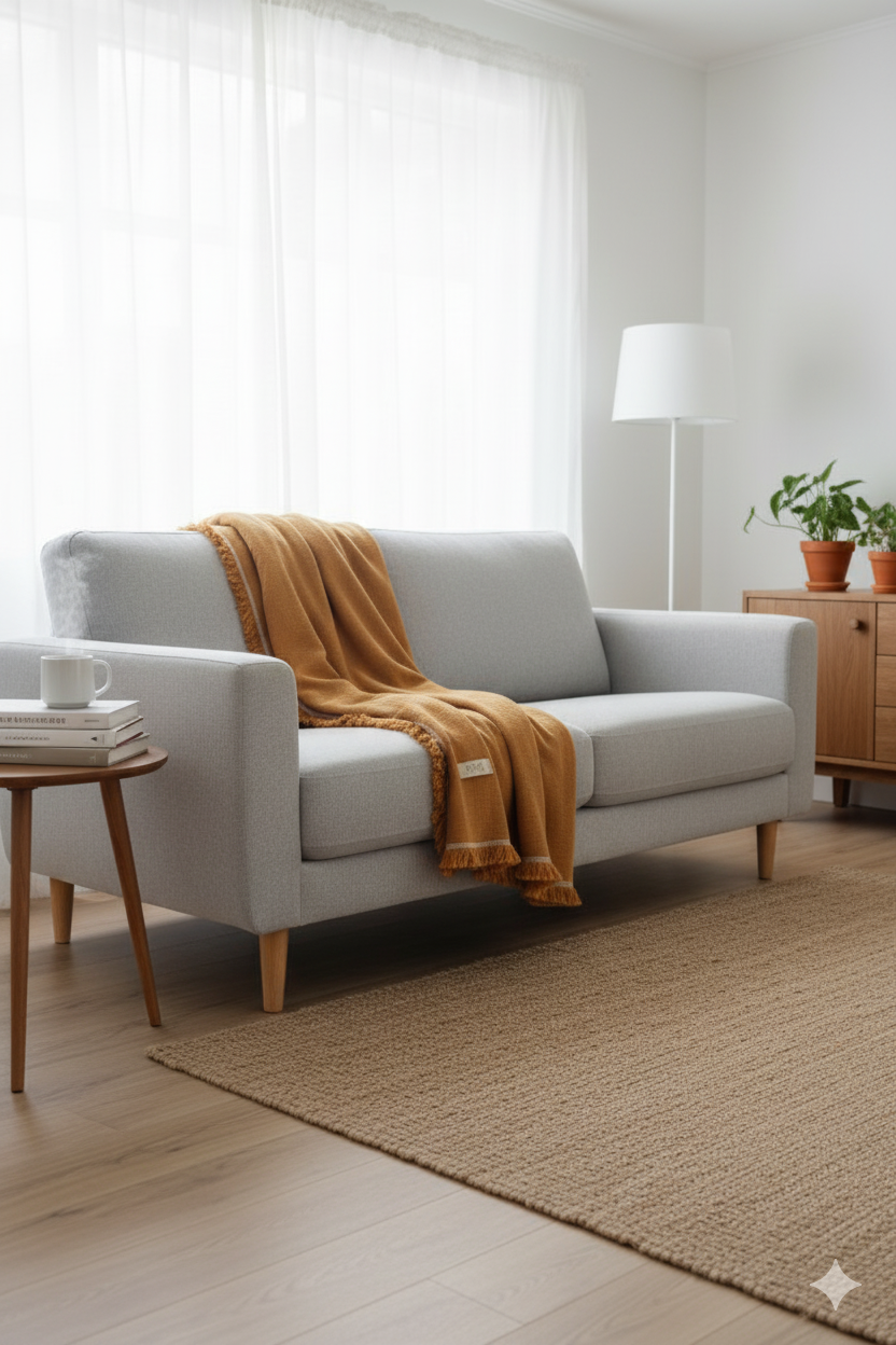 Odin Püsküllü Throw Koltuk Şalı Battaniyesi Jojomia Koltuk Şalı