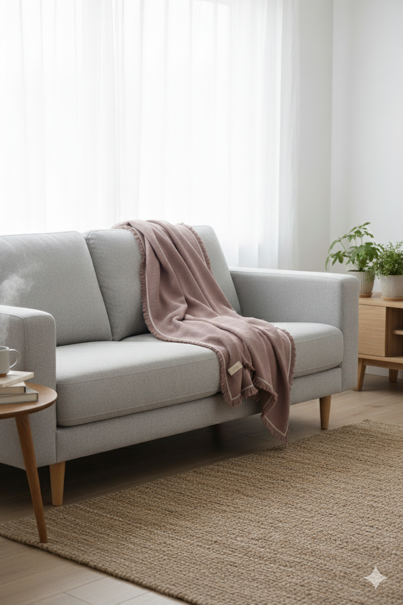 Odin Püsküllü Throw Koltuk Şalı Battaniyesi Jojomia Koltuk Şalı