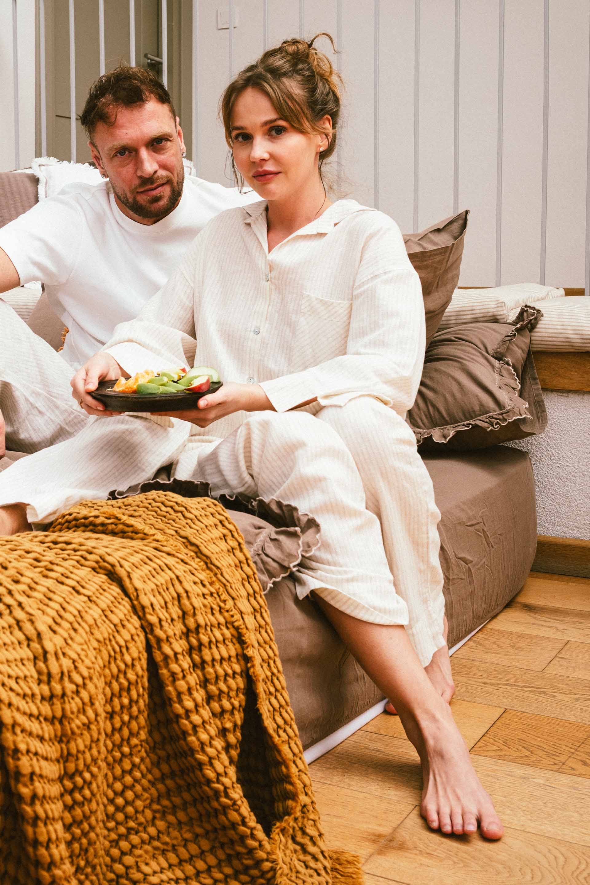 Urika Uzun Kollu Kadın Pijama Üst Jojomia Uzun Kollu Gömlek