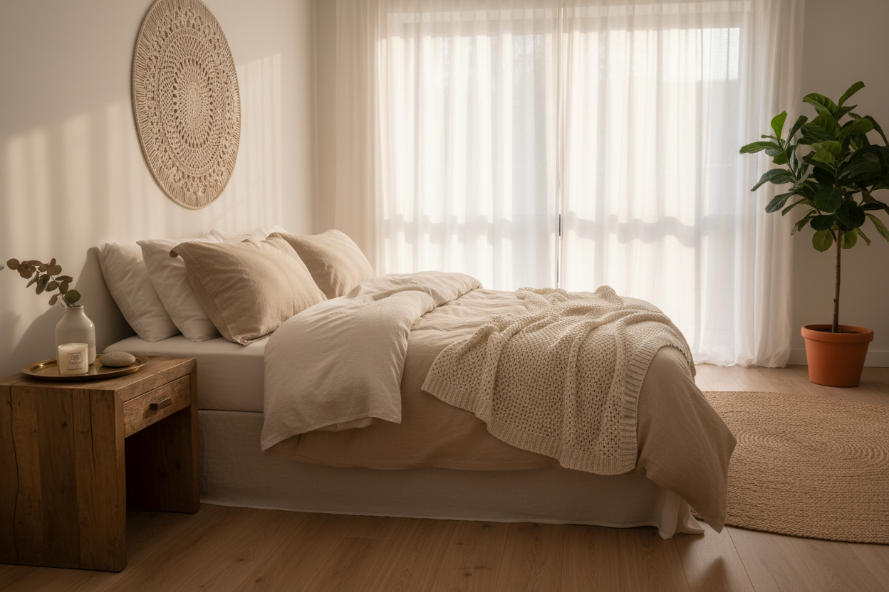 Sleepmaxxing yatak odası düzenlemesi, doğal keten nevresim ve uyku konforu – Jojomia