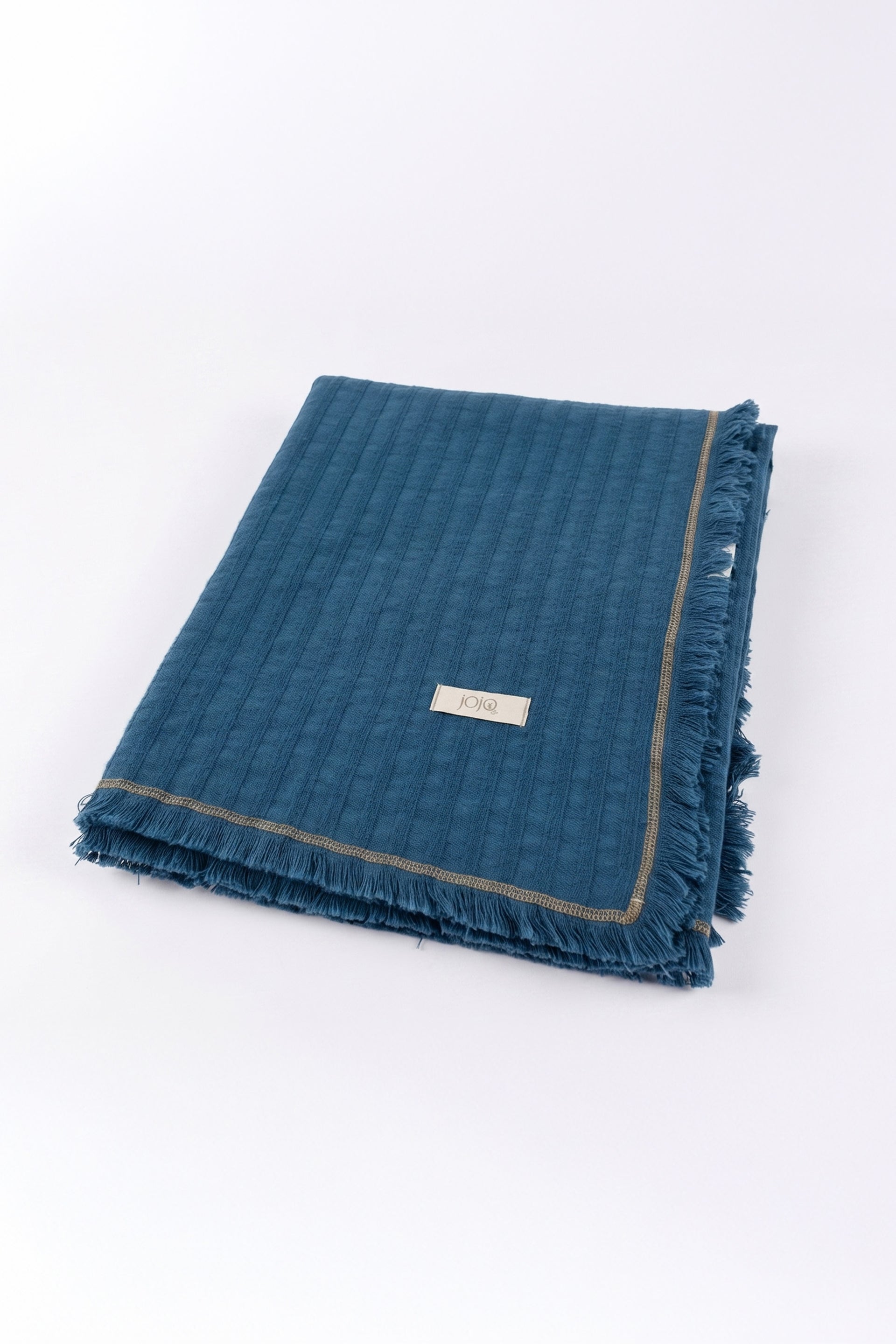 Frig Püsküllü Koltuk Şalı | %100 Pamuk Gofre Dokuma Throw | 130x170 cm Jojomia Koltuk Şalı