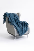 Frig Püsküllü Koltuk Şalı | %100 Pamuk Gofre Dokuma Throw | 130x170 cm Jojomia Koltuk Şalı