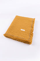 Frig Püsküllü Koltuk Şalı | %100 Pamuk Gofre Dokuma Throw | 130x170 cm Jojomia Koltuk Şalı