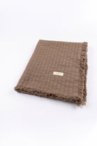 Frig Püsküllü Koltuk Şalı | %100 Pamuk Gofre Dokuma Throw | 130x170 cm Jojomia Koltuk Şalı