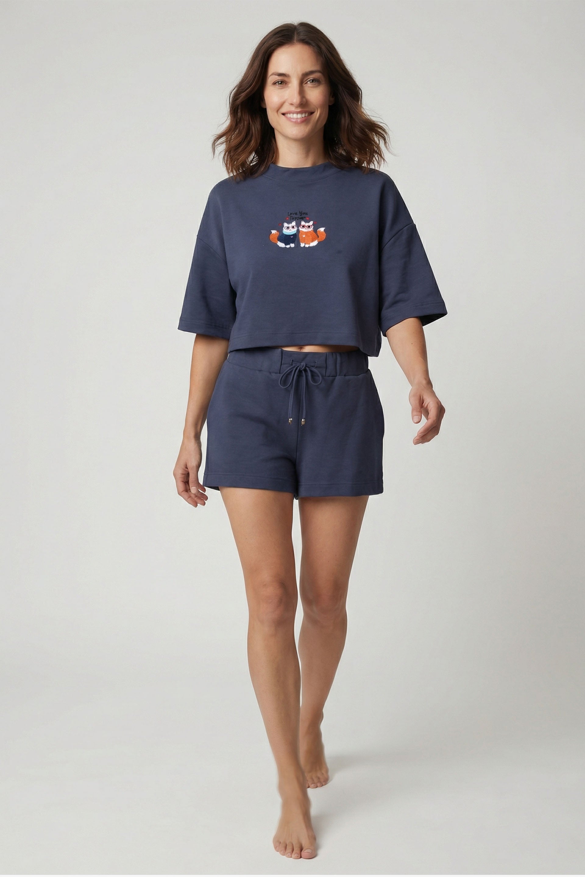 Anesha Kadın Love Nakışlı Pijama Takımı Jojomia