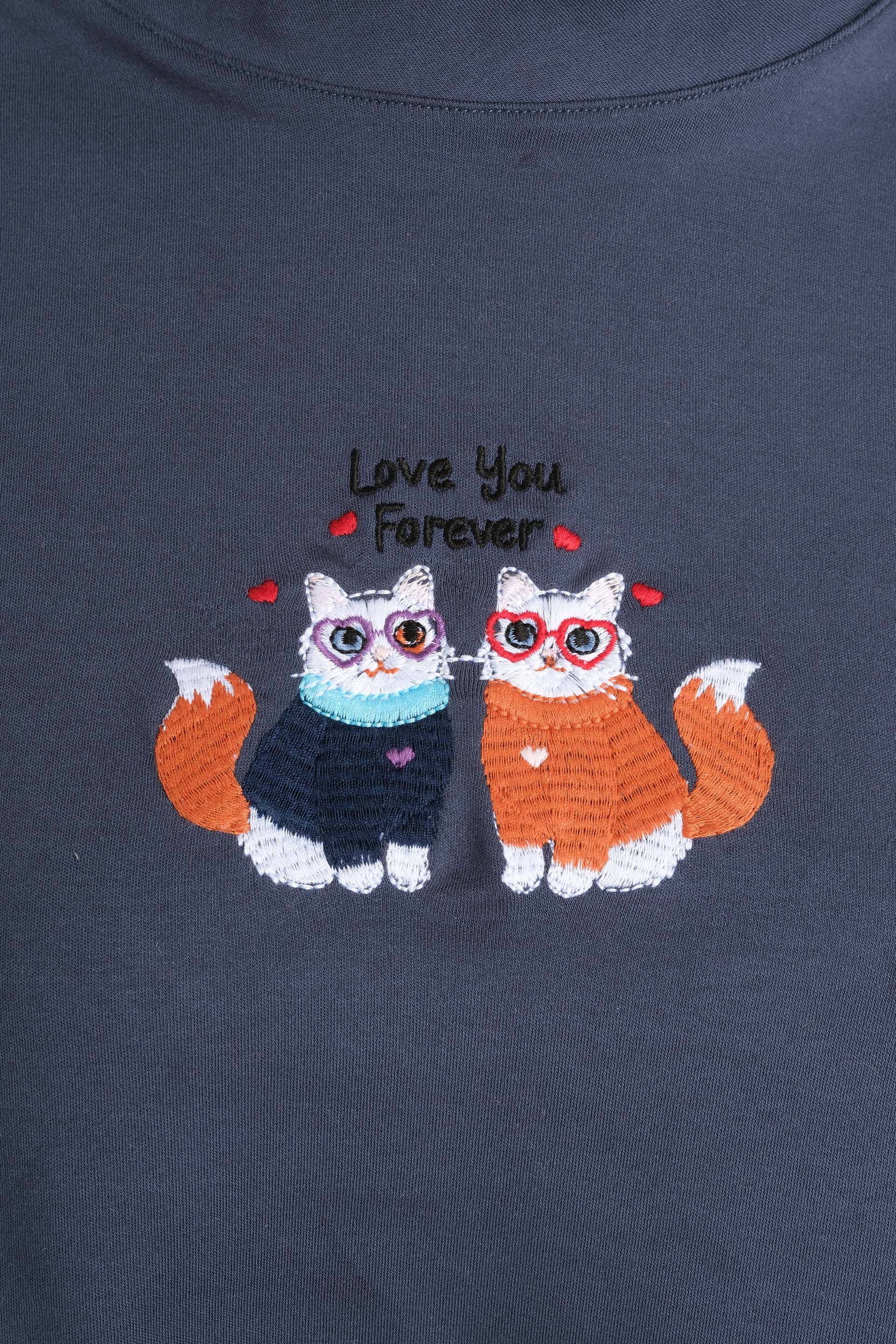 Anesha Kadın Love Nakışlı Pijama Takımı Jojomia