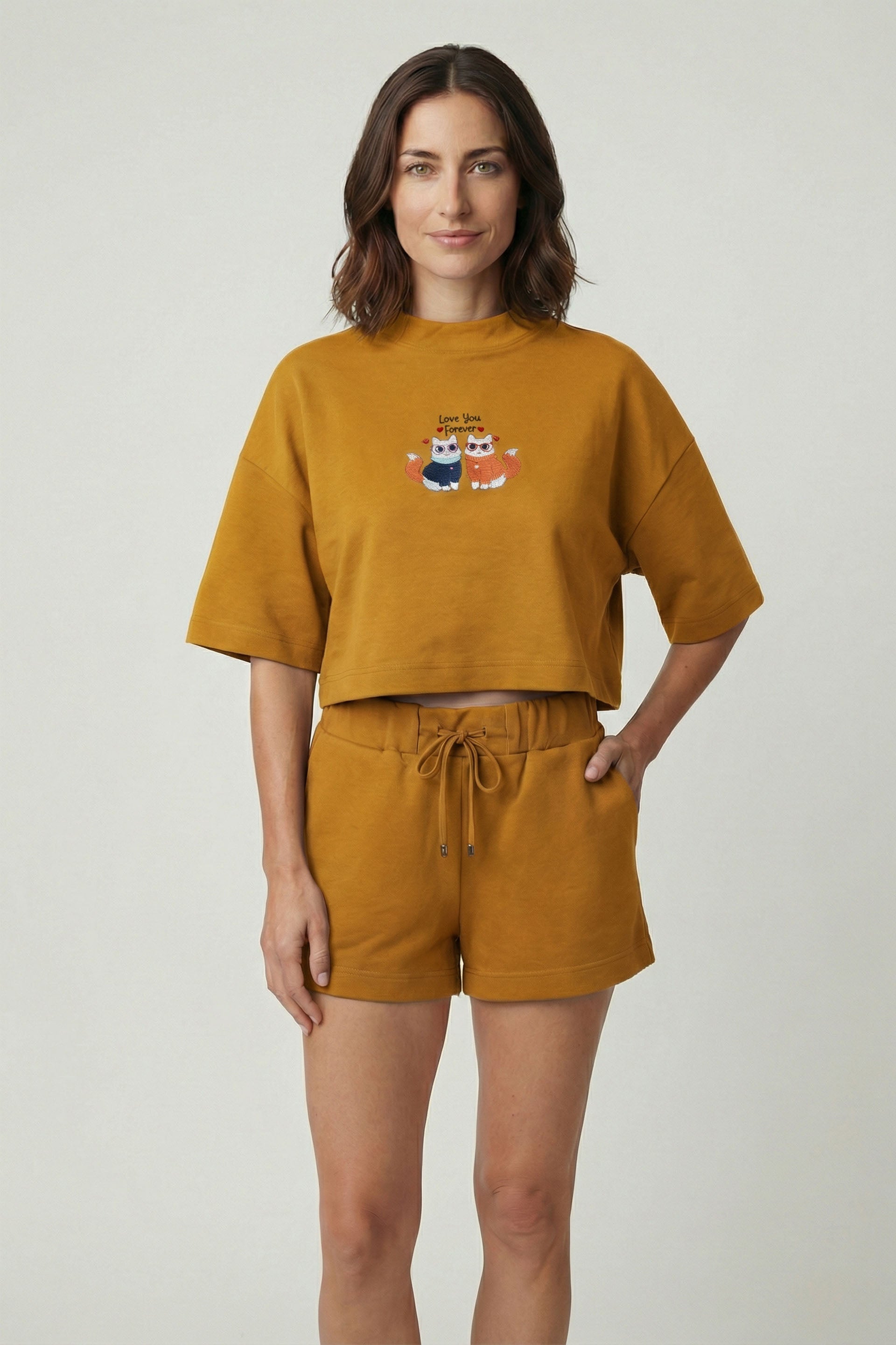 Anesha Kadın Love Nakışlı Pijama Takımı Jojomia