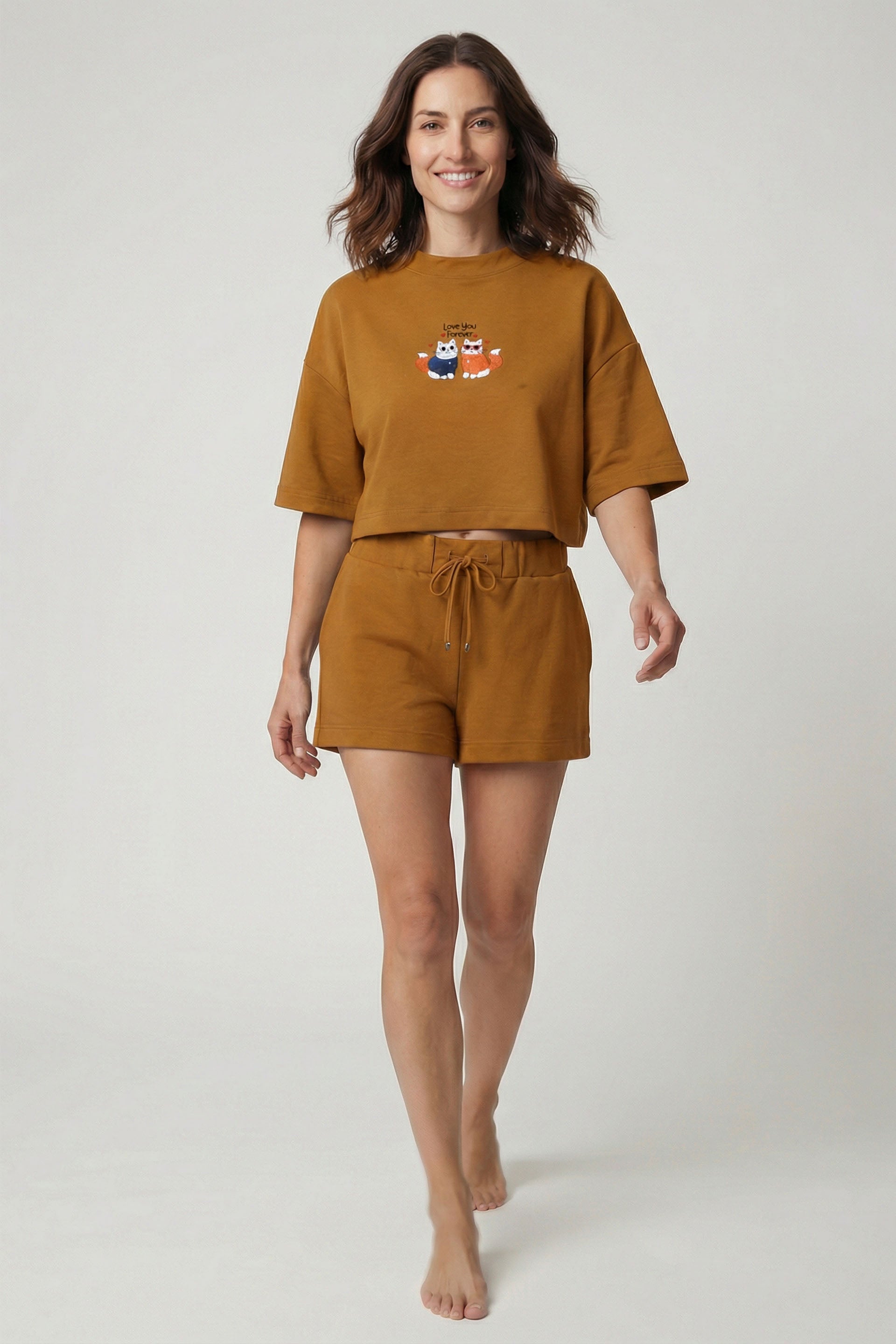 Anesha Kadın Love Nakışlı Pijama Takımı Jojomia