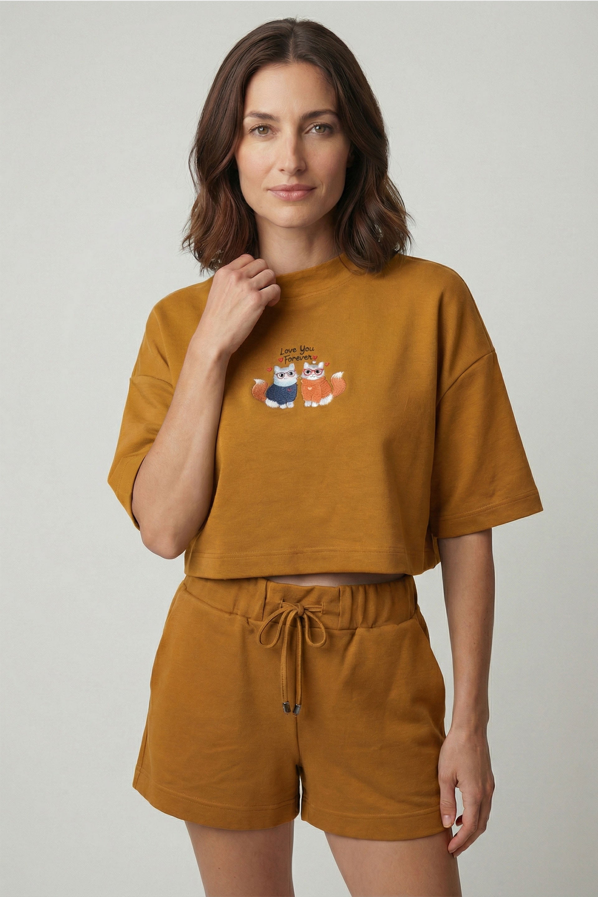 Anesha Kadın Love Nakışlı Pijama Takımı Jojomia