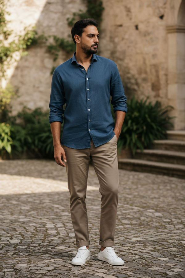 Floma Erkek Keten Gömlek – Lonse Linen stil görseli