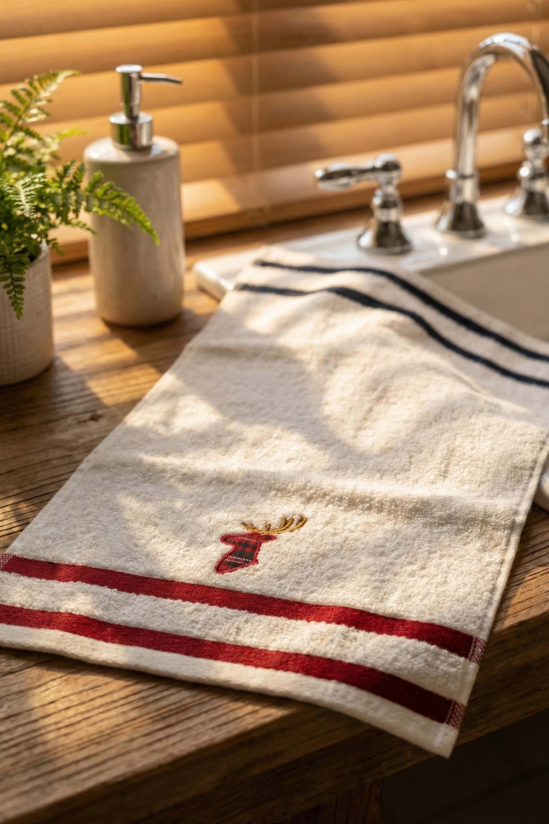 Velora 2'li El Havlusu Geyik Nakışlı 30x50 Jojomia El Havlusu