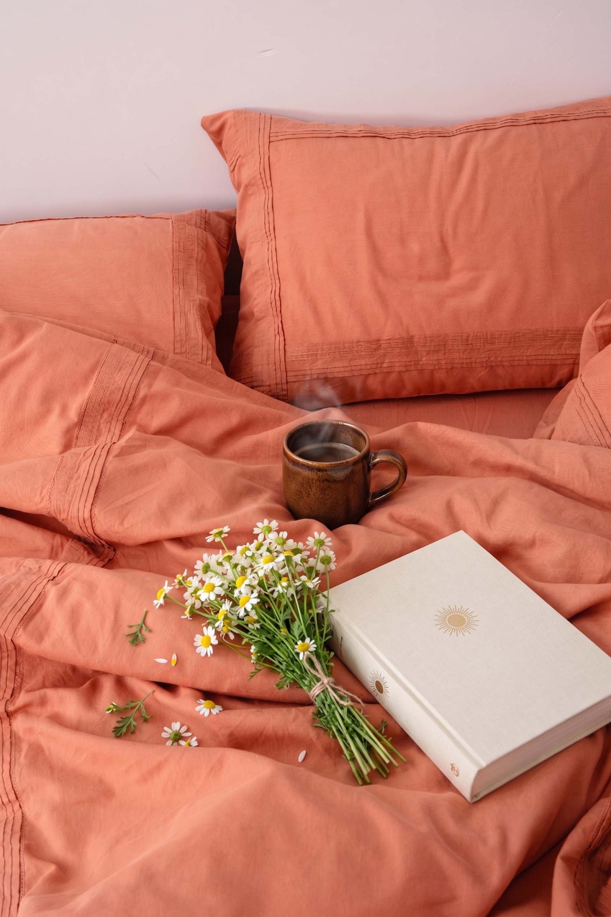 Lavinia Nevresim Takımı Somon 240x220 Jojomia Nevresim Takımı
