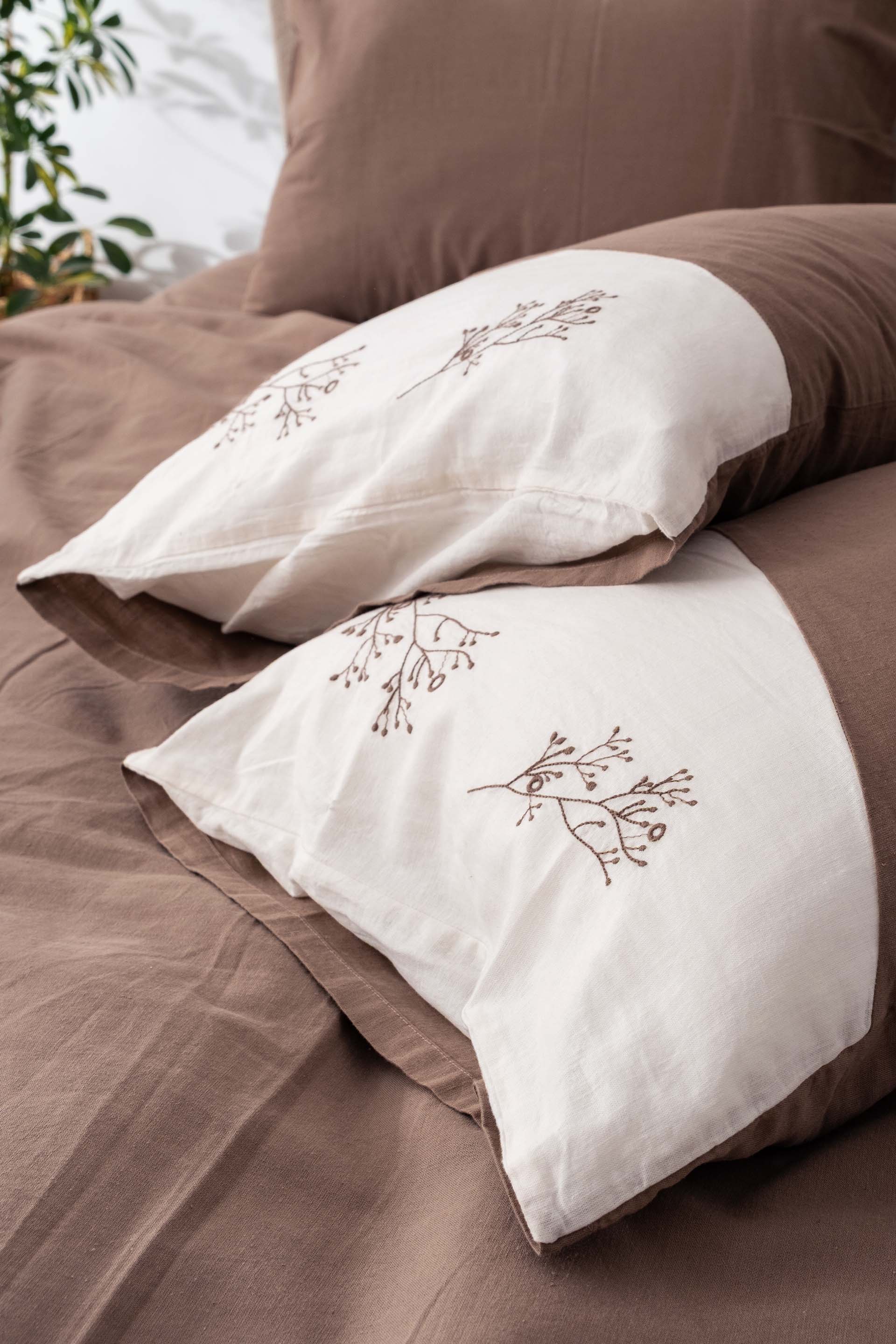 Liz Nevresim Takımı Toprak-Krem 200x220 Jojomia Nevresim Takımı