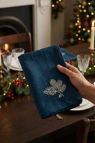 Lona 2'li Keten Peçete Kozalak Nakışlı Jojomia Peçete