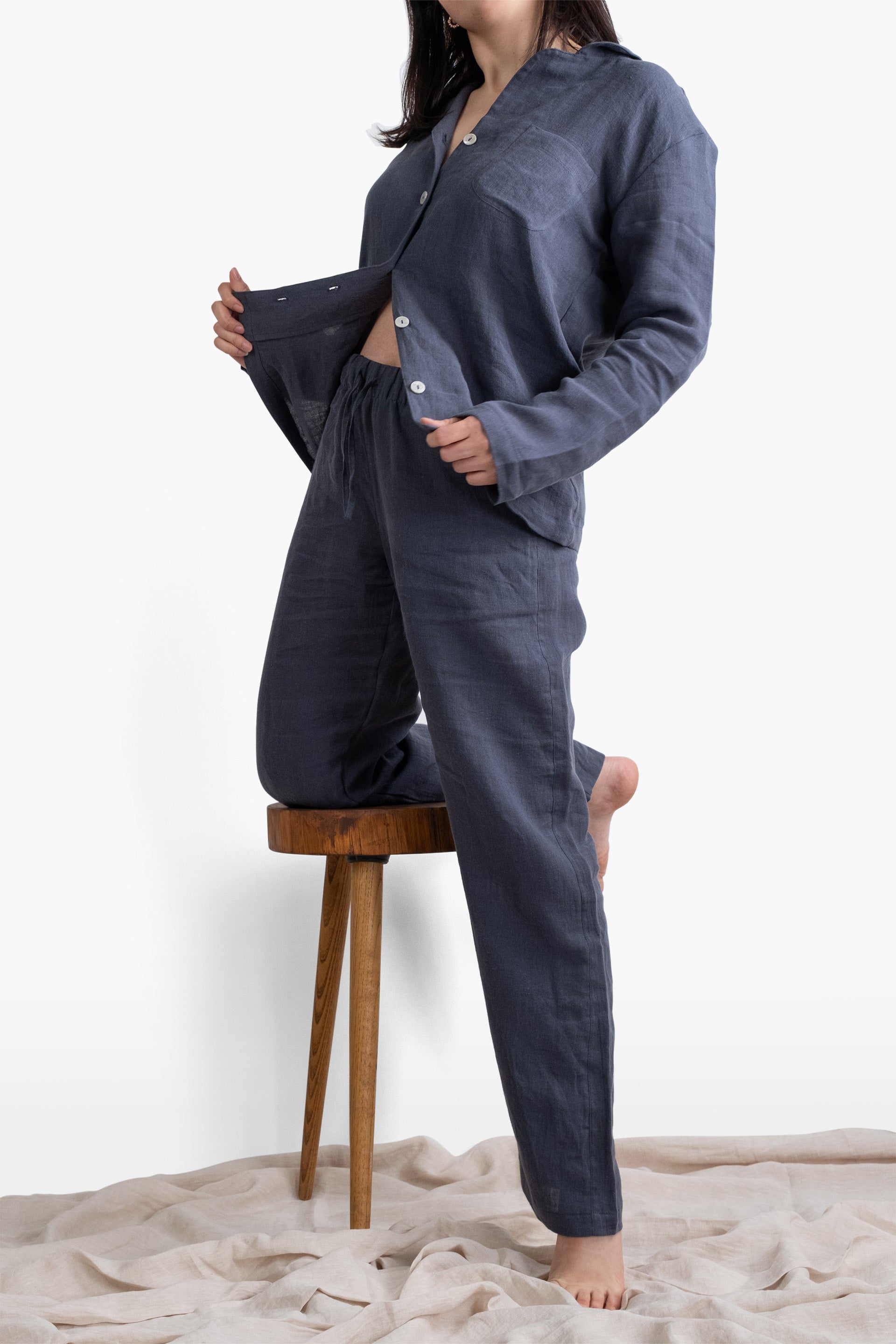 Lona Kadın Keten Pijama Takımı Jojomia