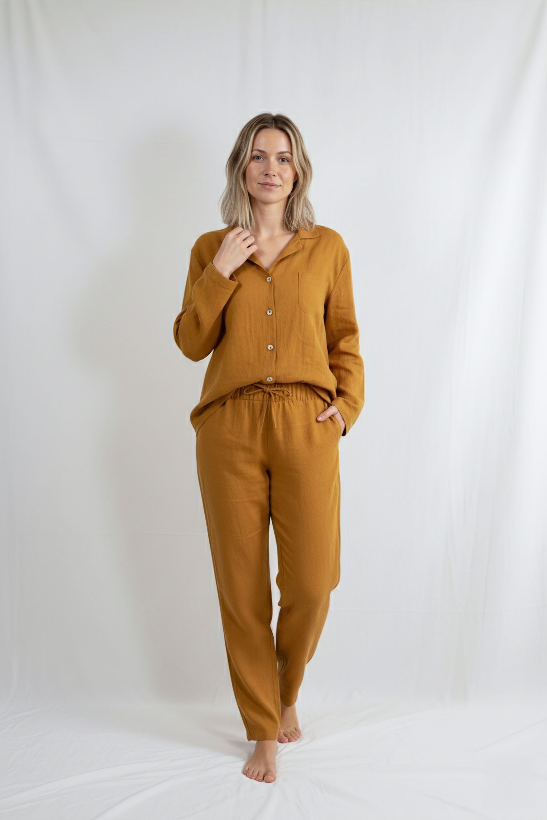 Lona Kadın Keten Pijama Takımı Jojomia