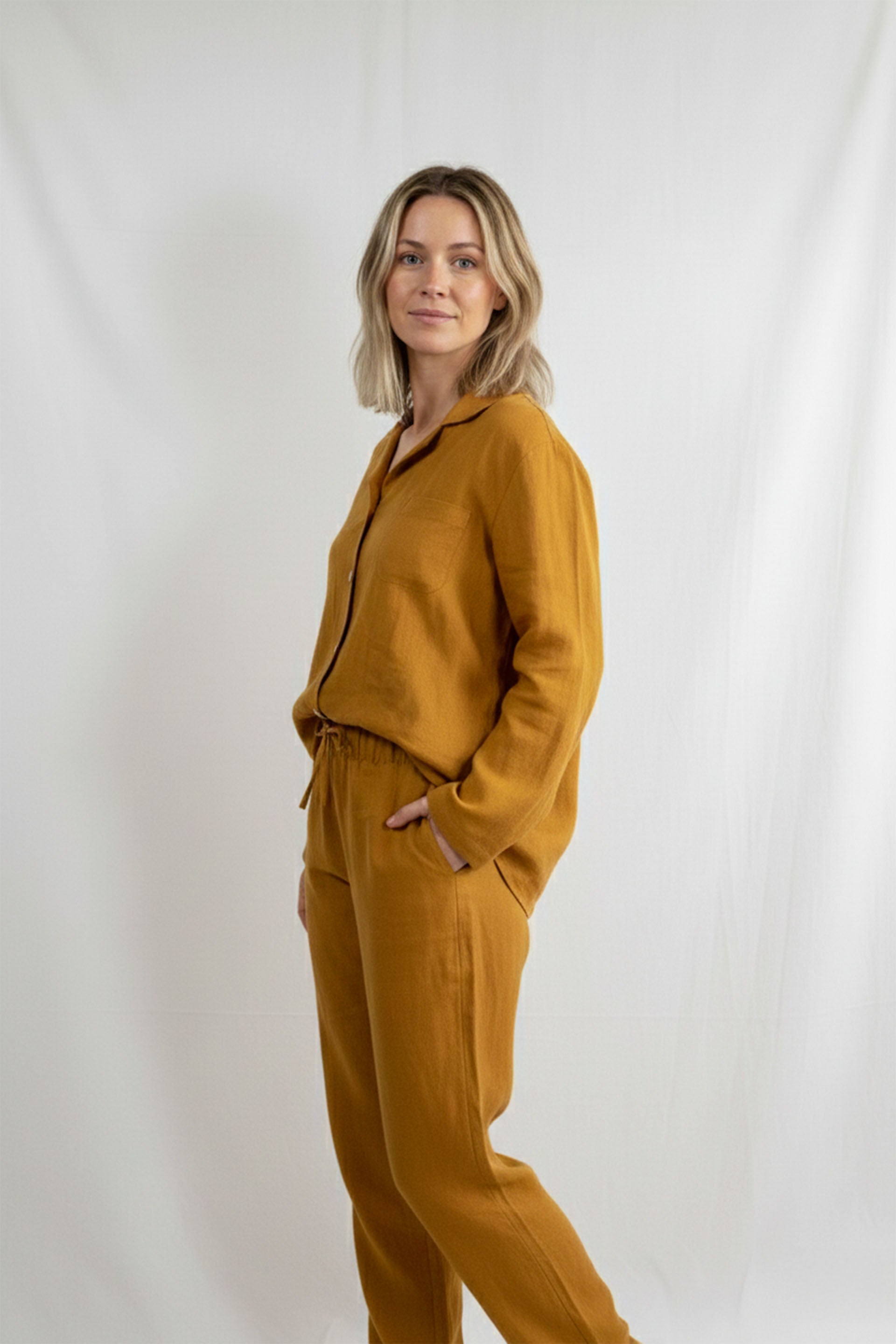 Lona Kadın Keten Pijama Takımı Jojomia