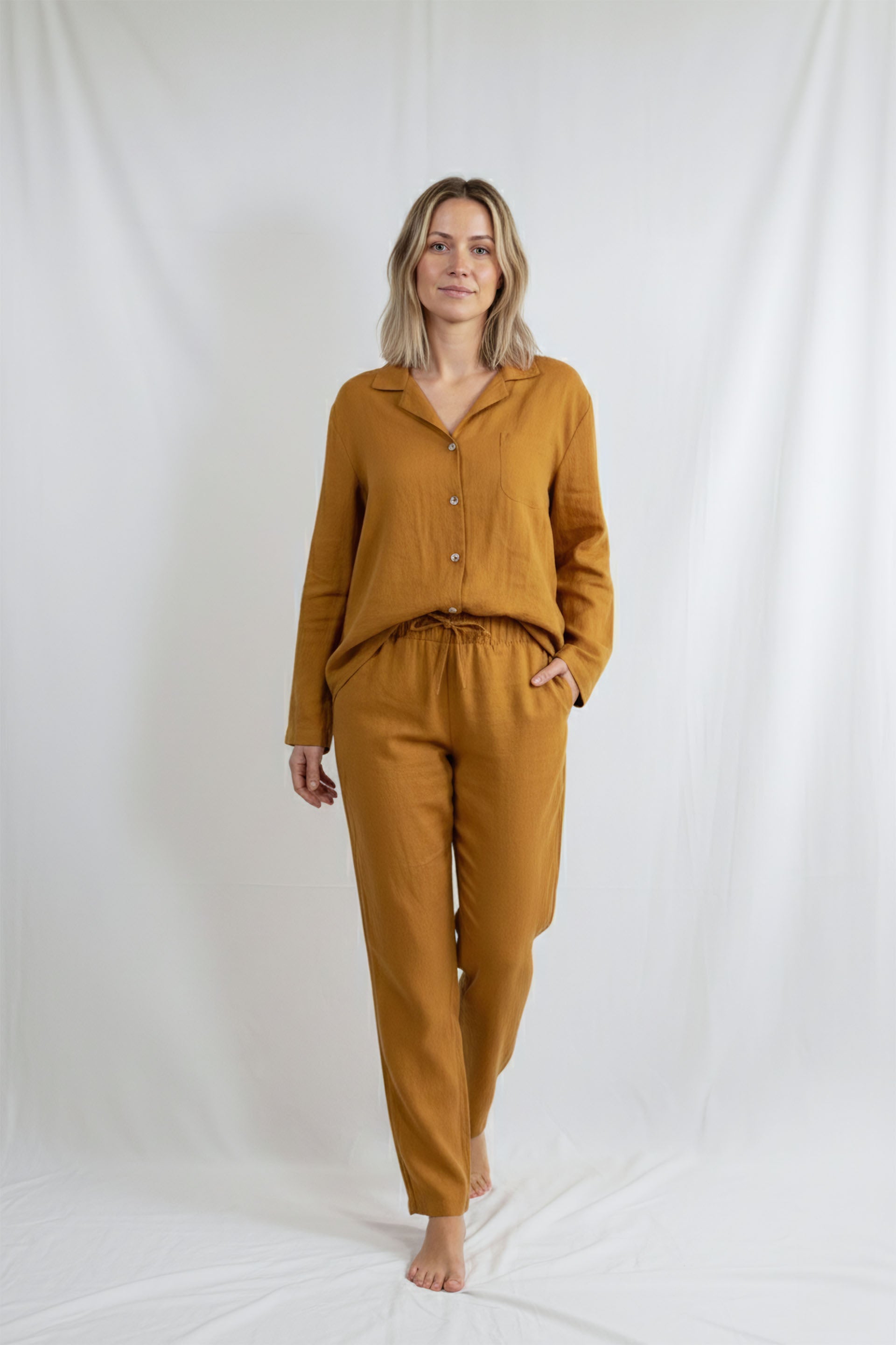 Lona Kadın Keten Pijama Takımı Jojomia