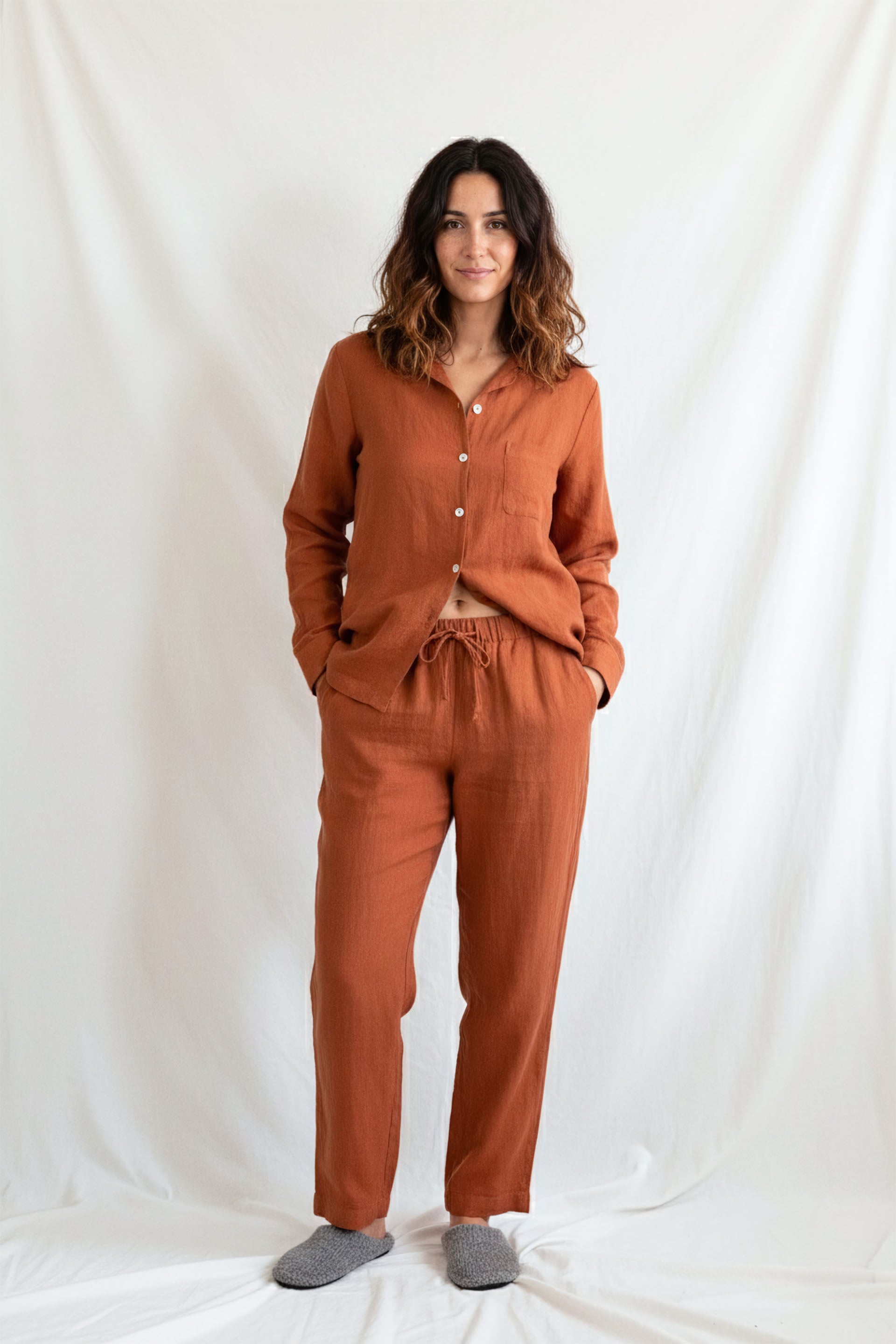 Lona Kadın Keten Pijama Takımı Jojomia