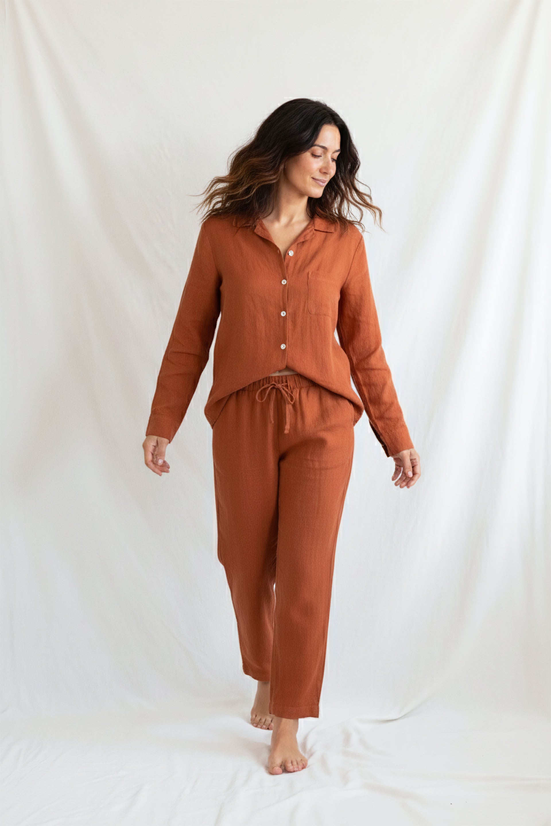 Lona Kadın Keten Pijama Takımı Jojomia