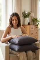 Lona Keten Düğmeli Kırlent Kılıfı 2'li 40x40 Jojomia Kırlent Kılıfı