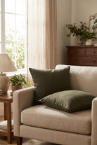 Lona Keten Düğmeli Kırlent Kılıfı 2'li 40x40 Jojomia Kırlent Kılıfı