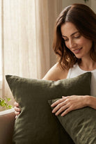 Lona Keten Düğmeli Kırlent Kılıfı 2'li 40x40 Jojomia Kırlent Kılıfı