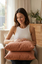 Lona Keten Düğmeli Kırlent Kılıfı 2'li 40x40 Jojomia Kırlent Kılıfı