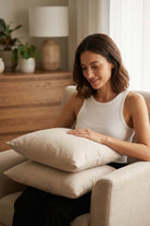 Lona Keten Düğmeli Kırlent Kılıfı 2'li 40x40 Jojomia Kırlent Kılıfı