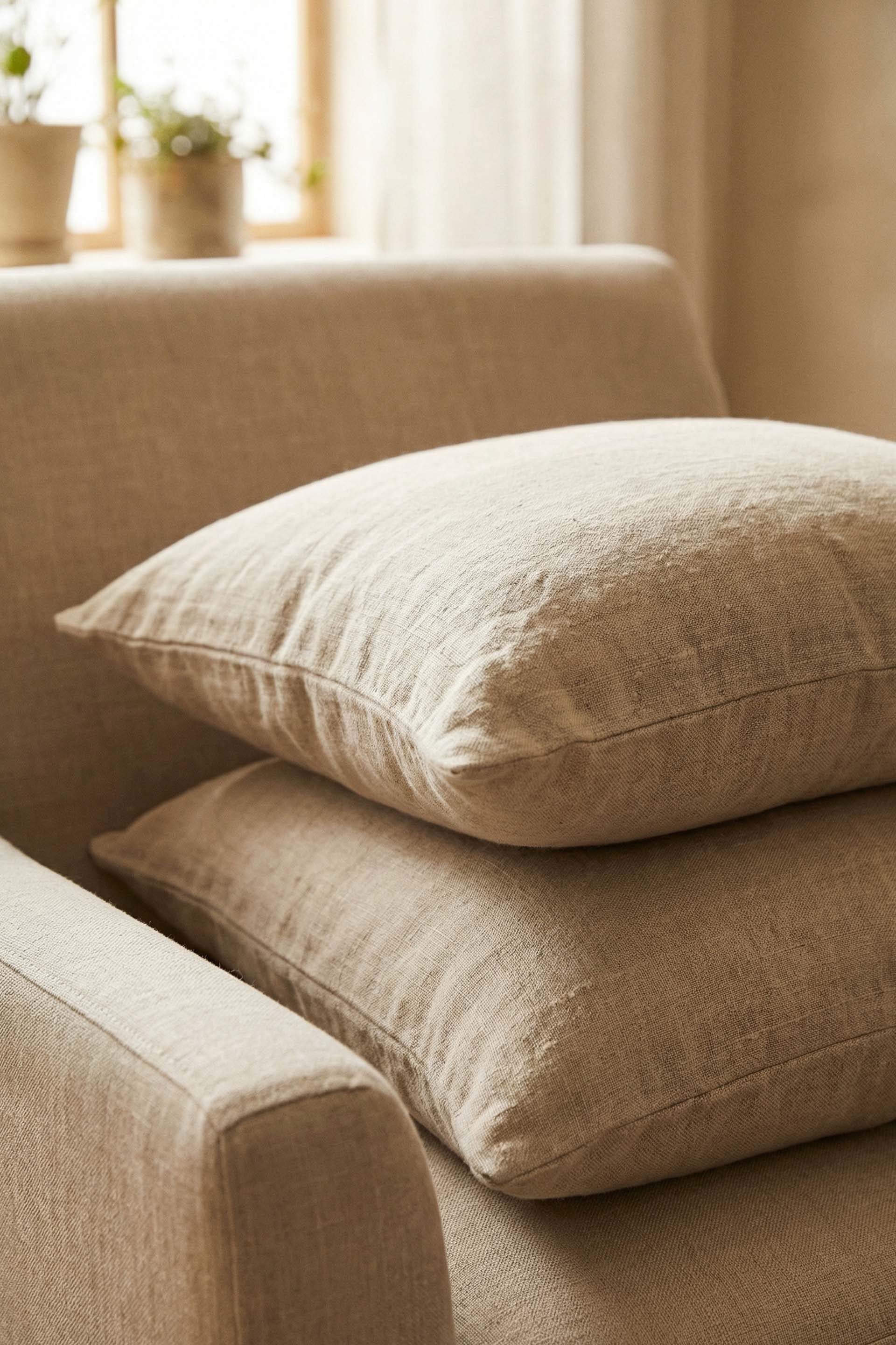 Lona Keten Düğmeli Kırlent Kılıfı 2'li 40x40 Jojomia Kırlent Kılıfı