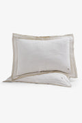 Jojomia Natura Lonse Linen™ Baby Overloklu İki Kat Fırfırlı Oxford Yastık Kılıfı 50x70 cm Bej