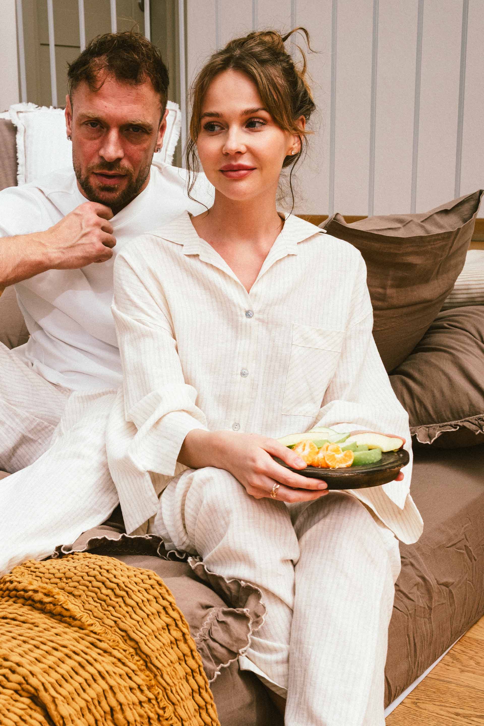 Urika Uzun Kollu Kadın Pijama Üst Jojomia Uzun Kollu Gömlek